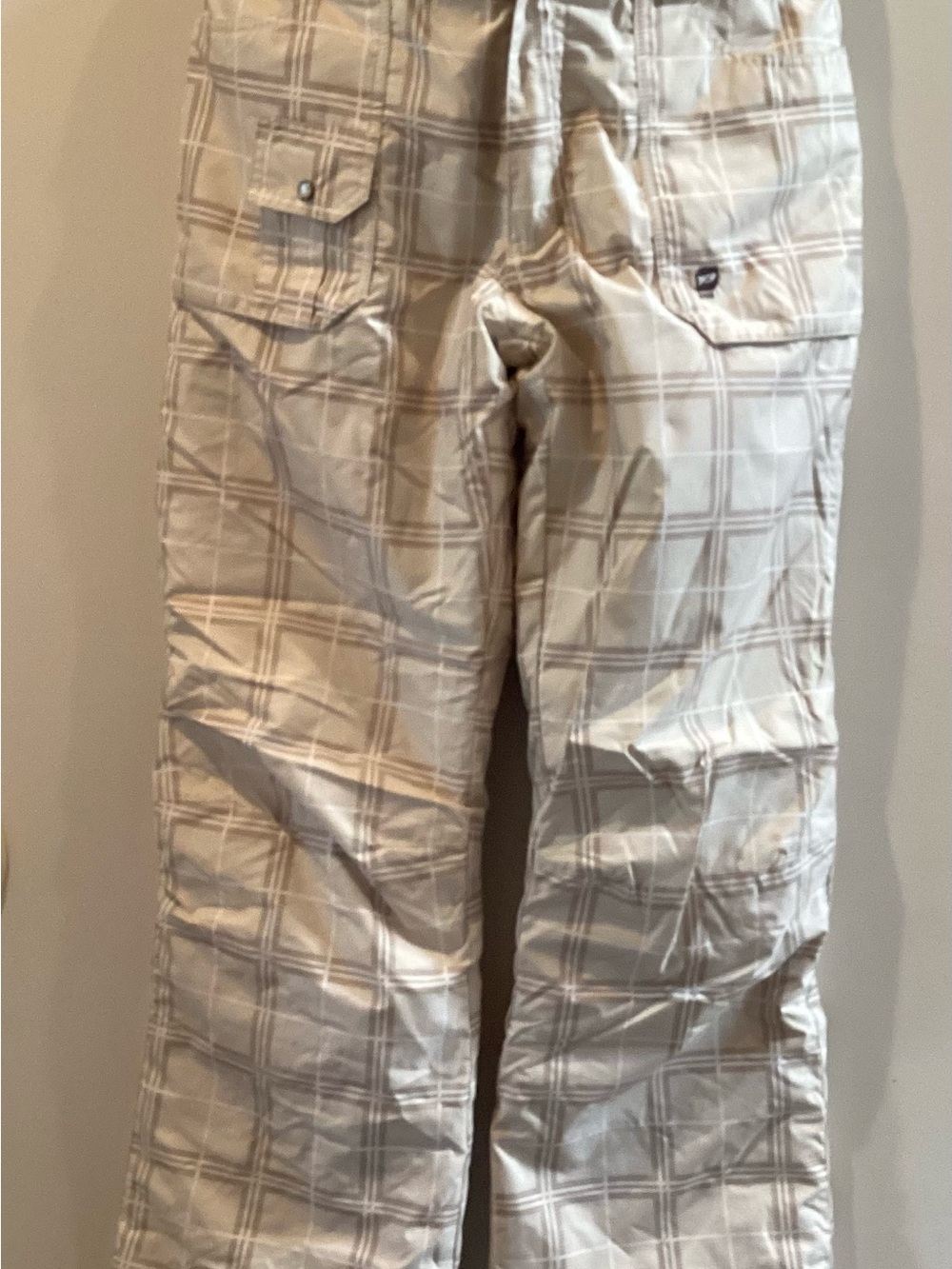 Orage Beige Plaid Ski Pants